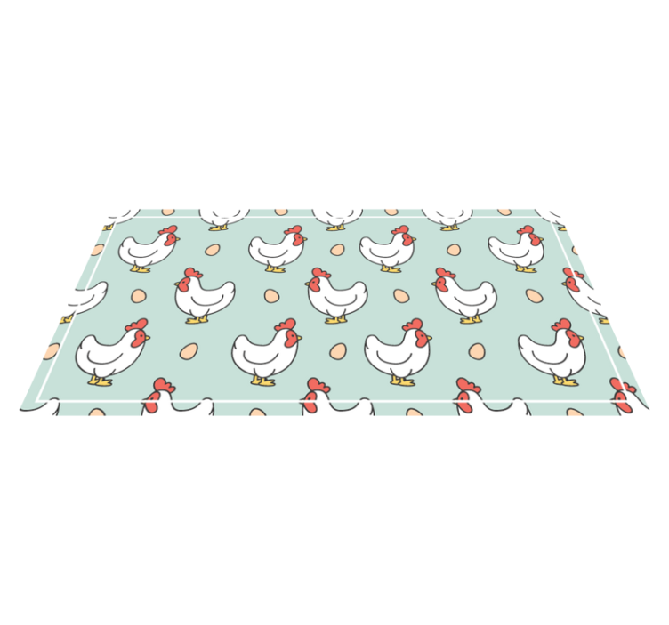 Tapis vinyle cuisine poulets et ovules - TenStickers