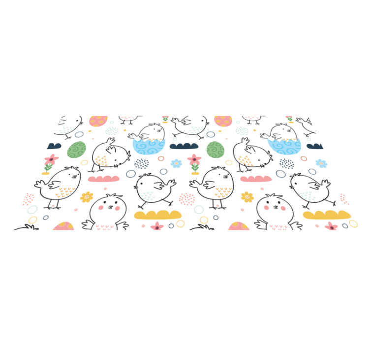 Tapis vinyle pour enfants motif de poulets charmants - TenStickers