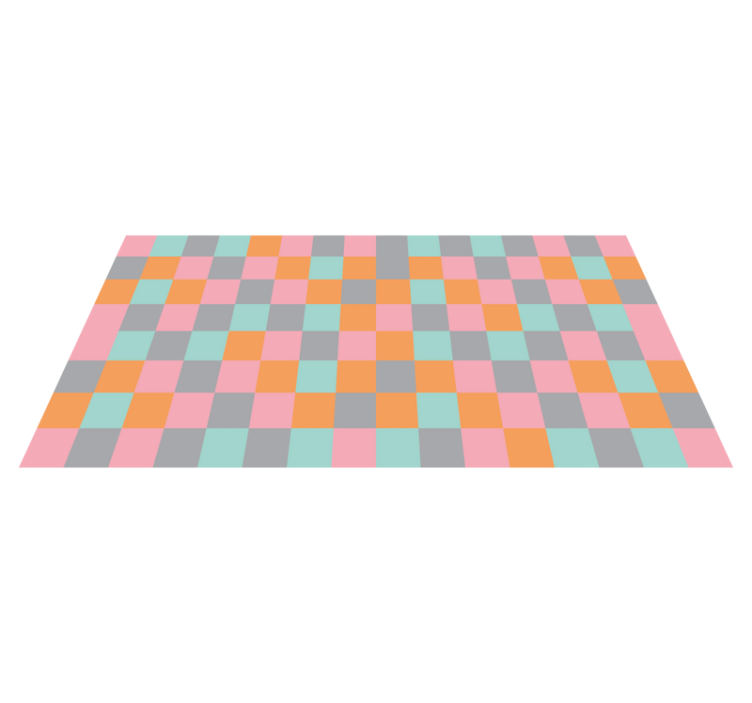 Tapis vinyle géométrique damier coloré - TenStickers