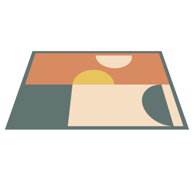 Tapis vinyle design moderne cercles et rectangles - TenStickers