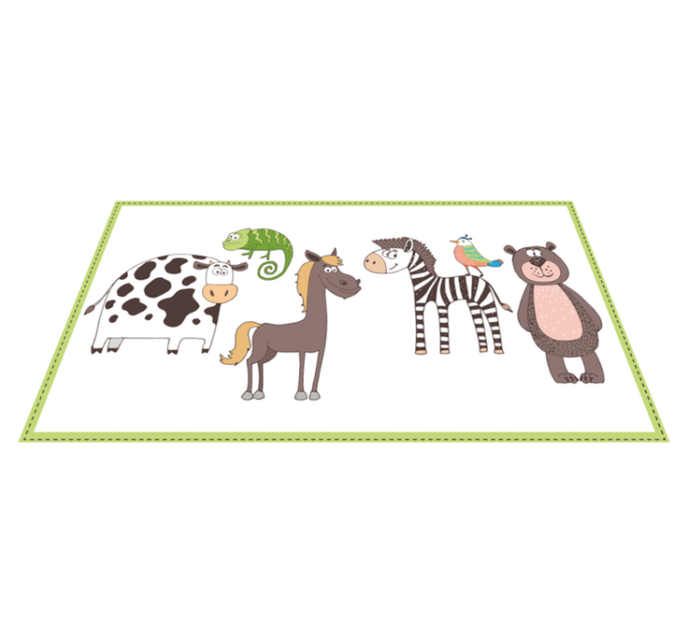 Tapis vinyle pour enfants amis animaux mignons - TenStickers