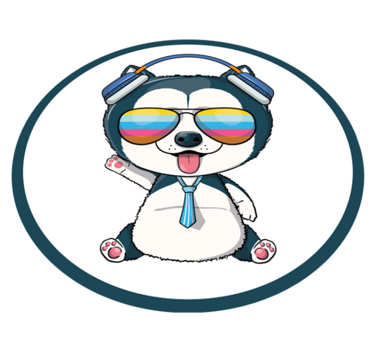 Tapis vinyle pour enfants personnage de chien cool - TenStickers