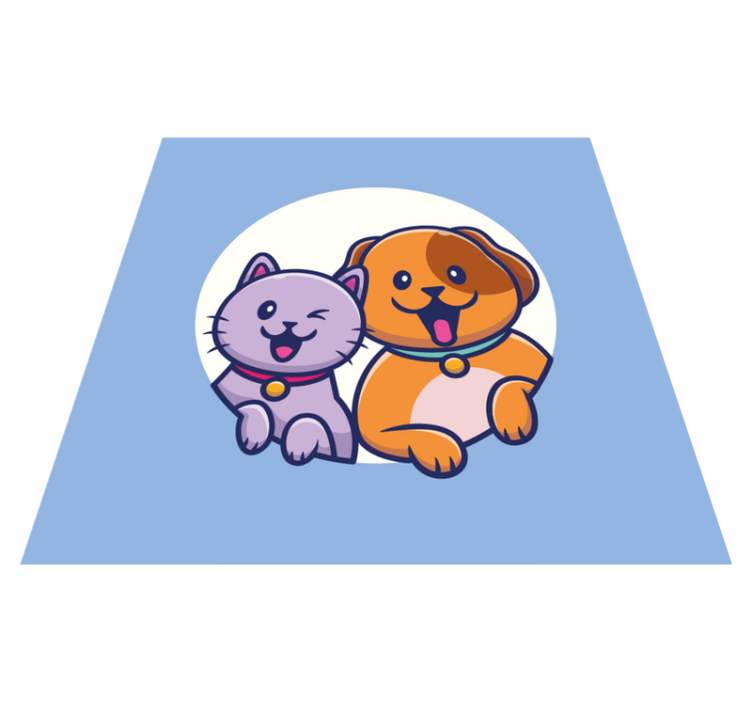 Tapis vinyle animal duo d'animaux mignons - TenStickers