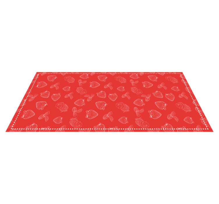 Tapis vinyle cuisine motif fraise brillant - TenStickers