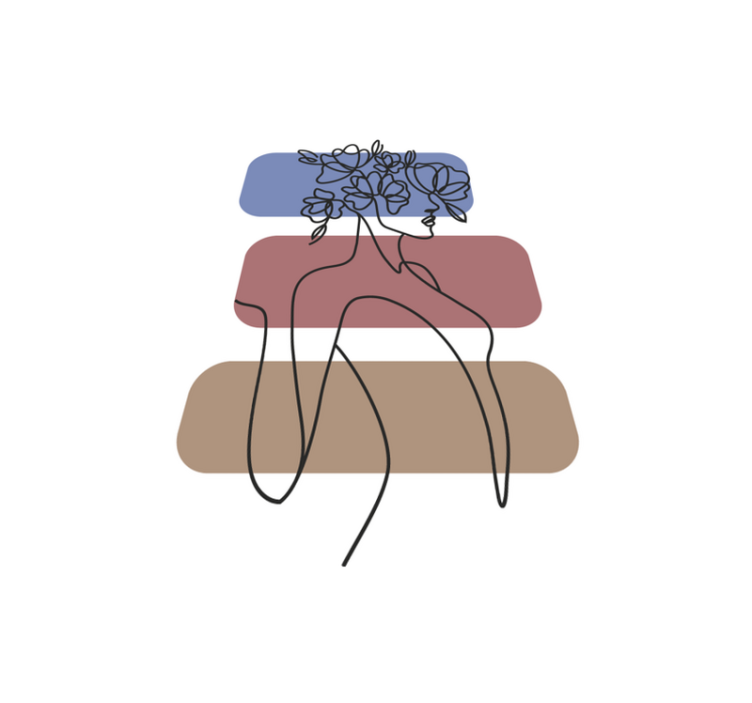 Tapis vinyle minimaliste contour botanique gracieux - TenStickers