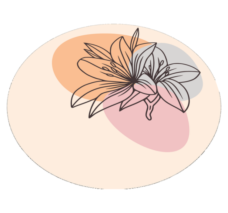 Tapis vinyle rond accent floral de lys - TenStickers