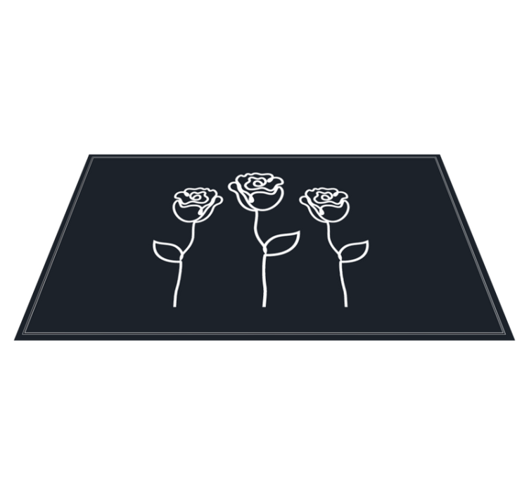 Tapis vinyle plantes représentation d'esquisse botanique - TenStickers