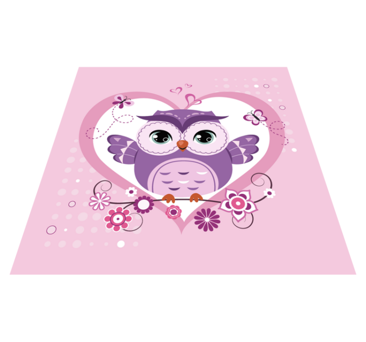 Tapis vinyle pour enfants joli coeur de hibou - TenStickers