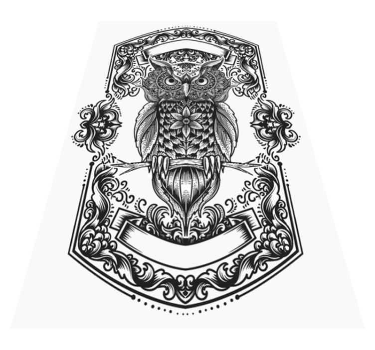 Tapis vinyle mandala motif de hibou complexe - TenStickers