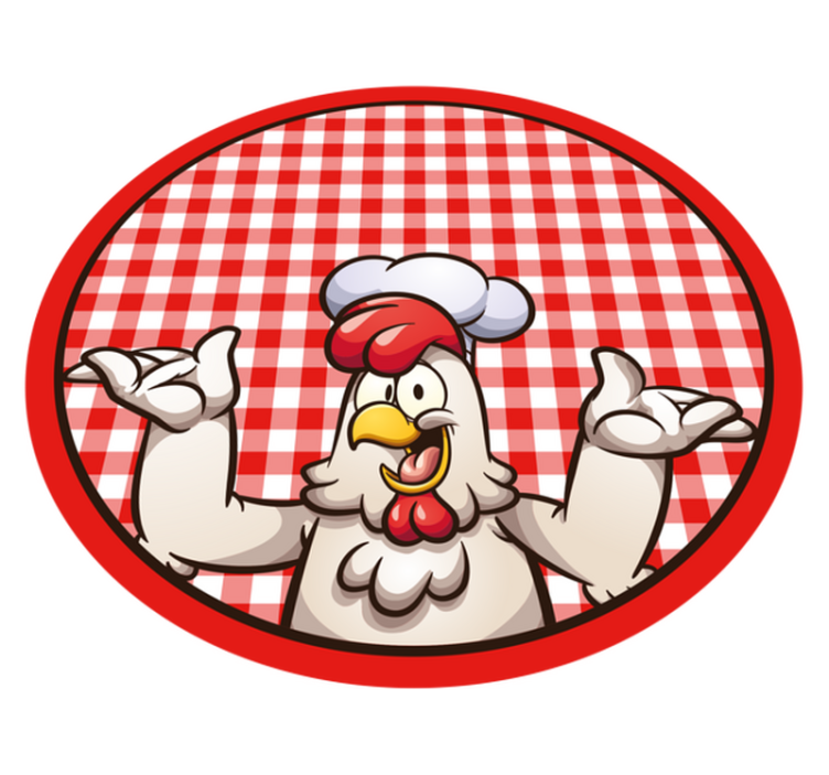 Tapis vinyle cuisine chef de poulet joyeux - TenStickers