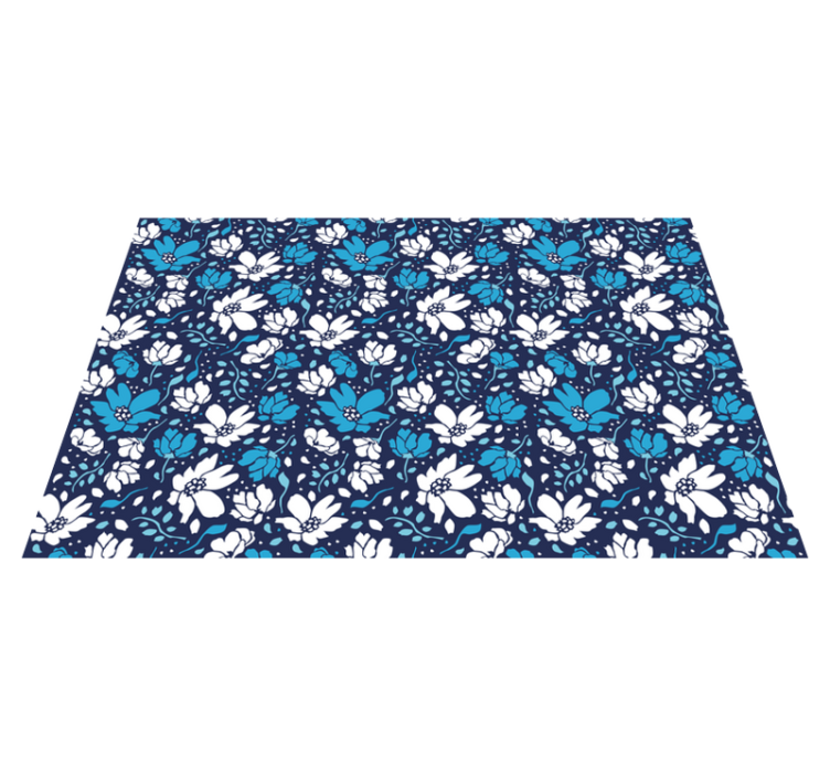Tapis vinyle plantes motif floral marine - TenStickers