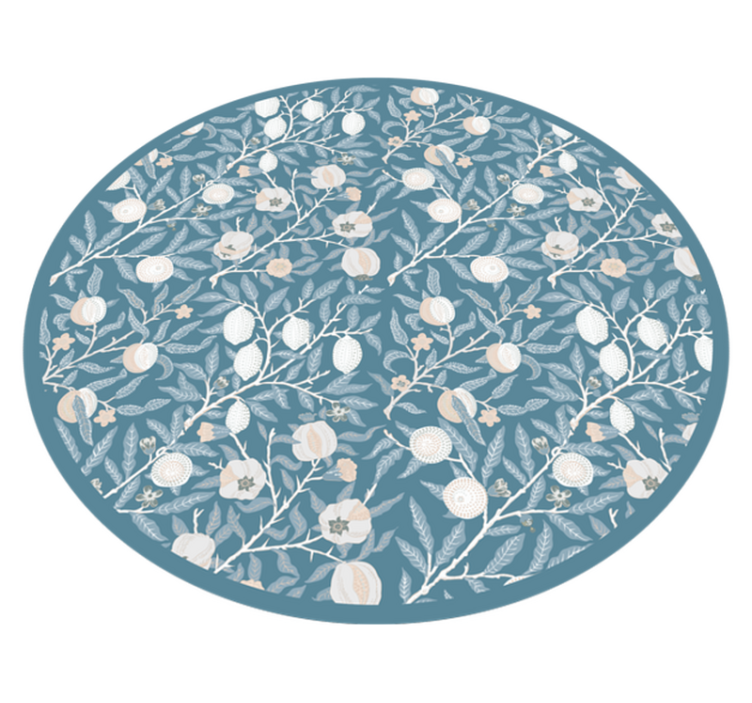 Tapis vinyle rond motif floral - TenStickers