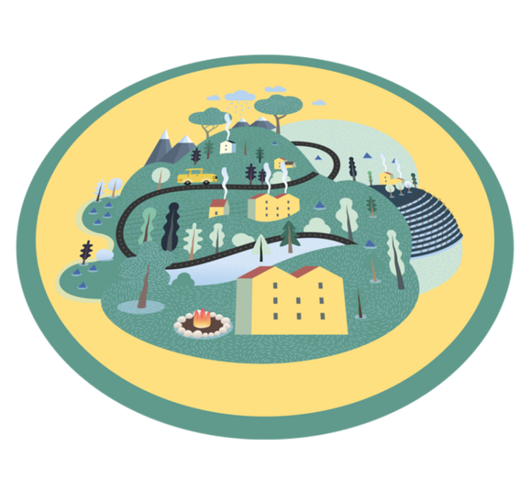 Tapis vinyle route voyage ludique dans le paysage - TenStickers