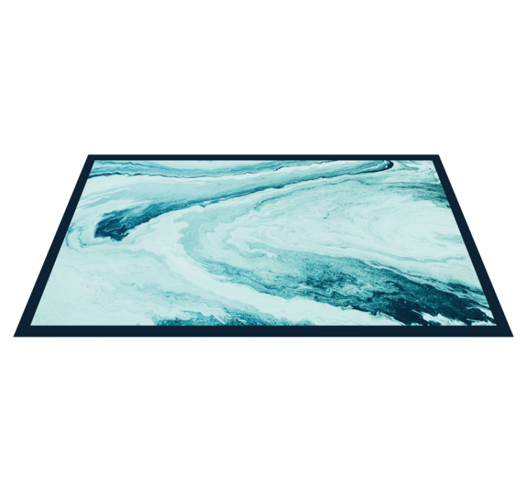 Tapis vinyle salon motif aqua tourbillonnant - TenStickers