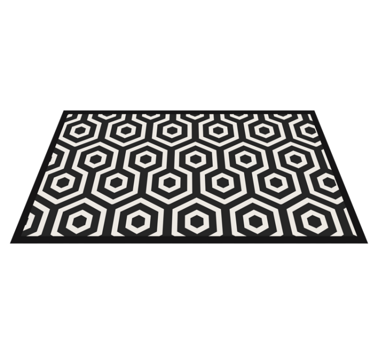 Tapis vinyle salle de bain diagonales et figures noires - TenStickers