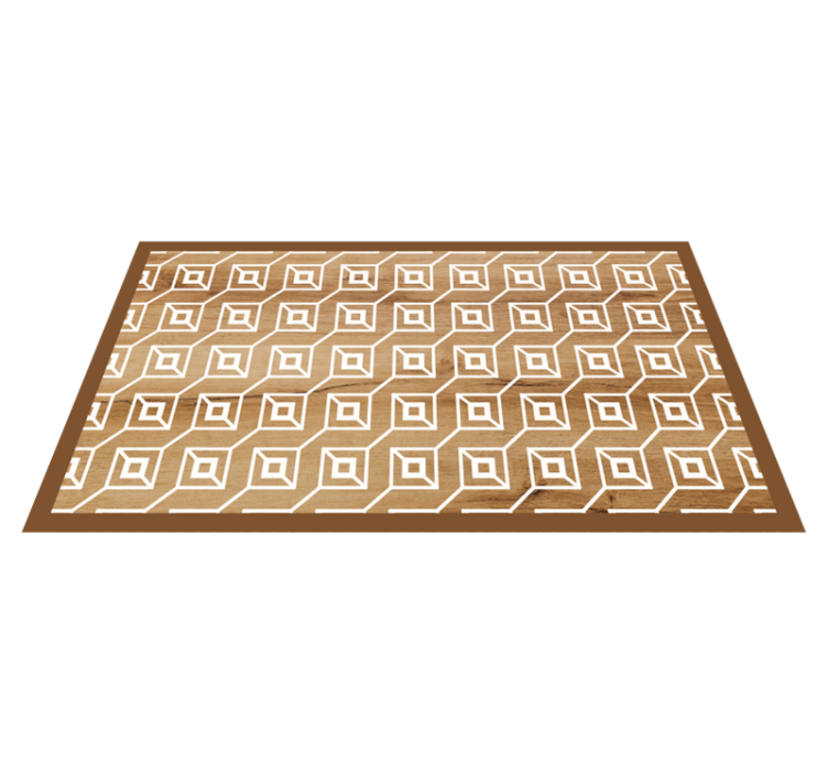 Tapis vinyle imitation parquet motifs géométriques - TenStickers