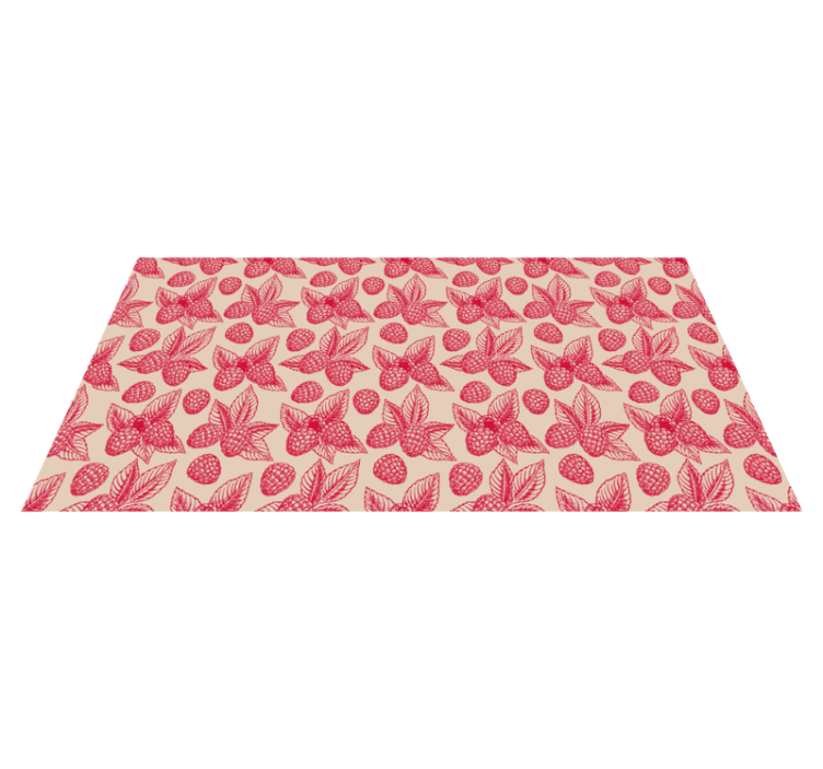 Tapis vinyle cuisine motif de feuille de framboisier - TenStickers