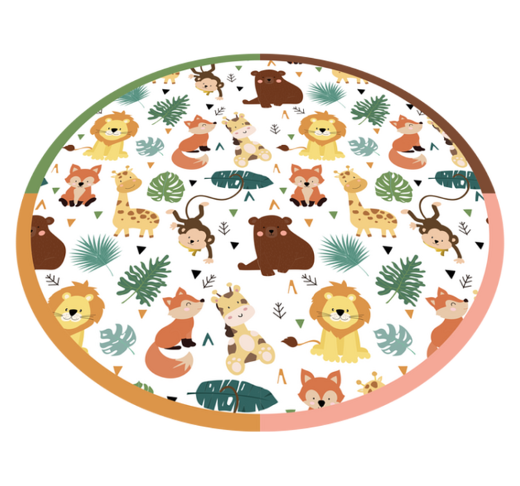 Tapis vinyle animal amis colorés de la jungle - TenStickers