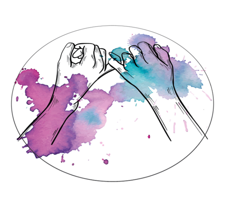 Tapis vinyle ado mains entrelacées - TenStickers