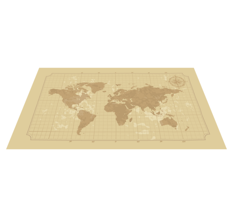 Tapis vinyle carte du monde illustration graphique vintage - TenStickers