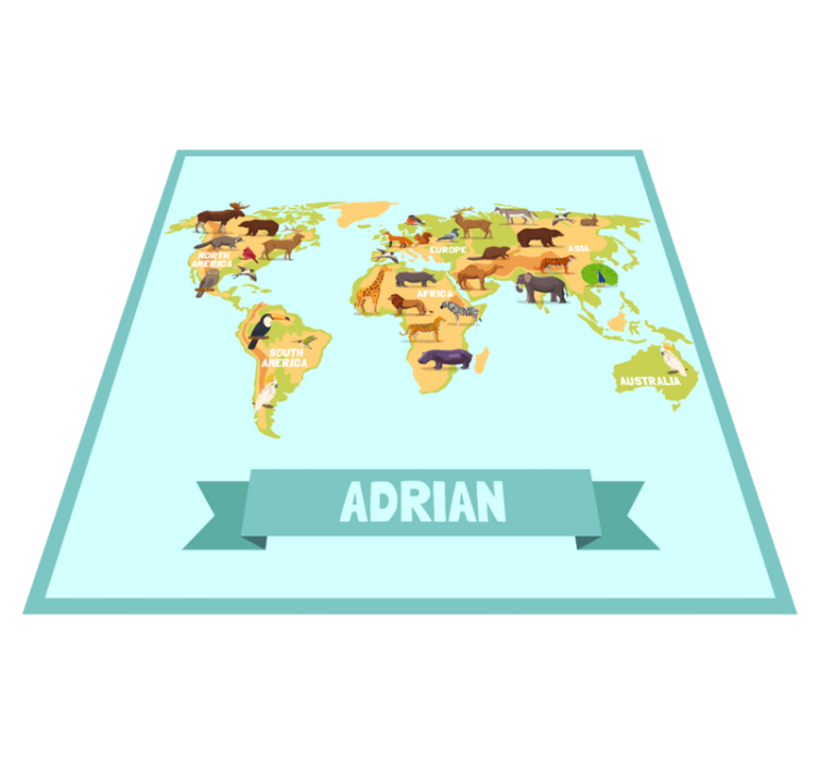 Tapis vinyle personnalisé conception de la faune avec nom - TenStickers