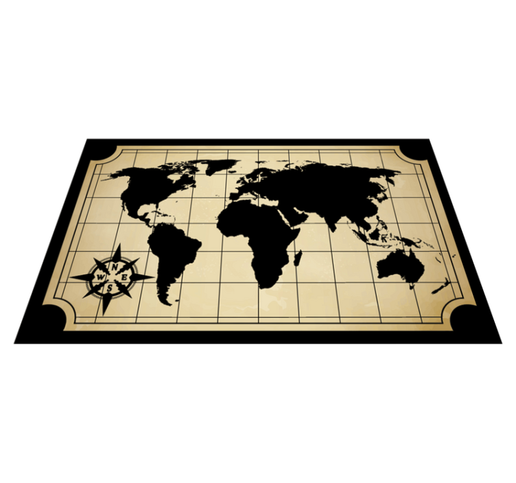 Tapis vinyle carte du monde design carte du monde - TenStickers