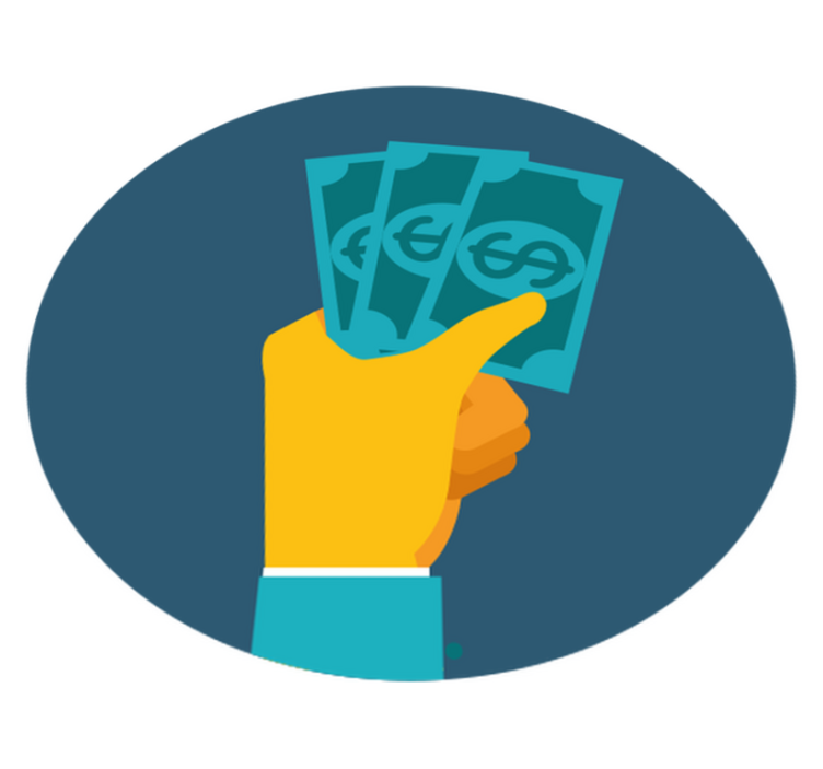 Tapis vinyle autres tapis main tenant de l'argent - TenStickers