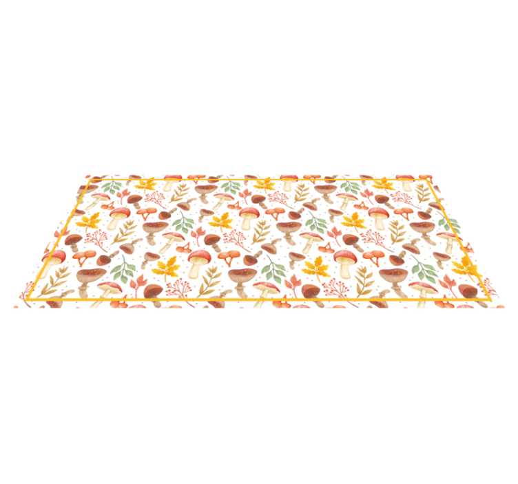Tapis vinyle nature motif de feuille de champignon - TenStickers