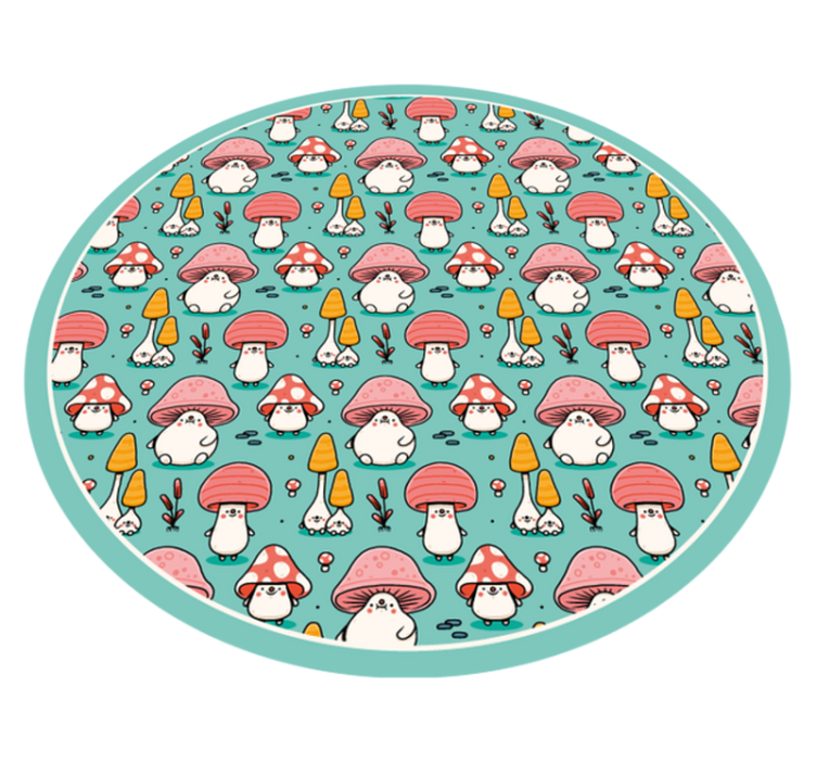 Tapis vinyle nature adorables figurines de champignons - TenStickers