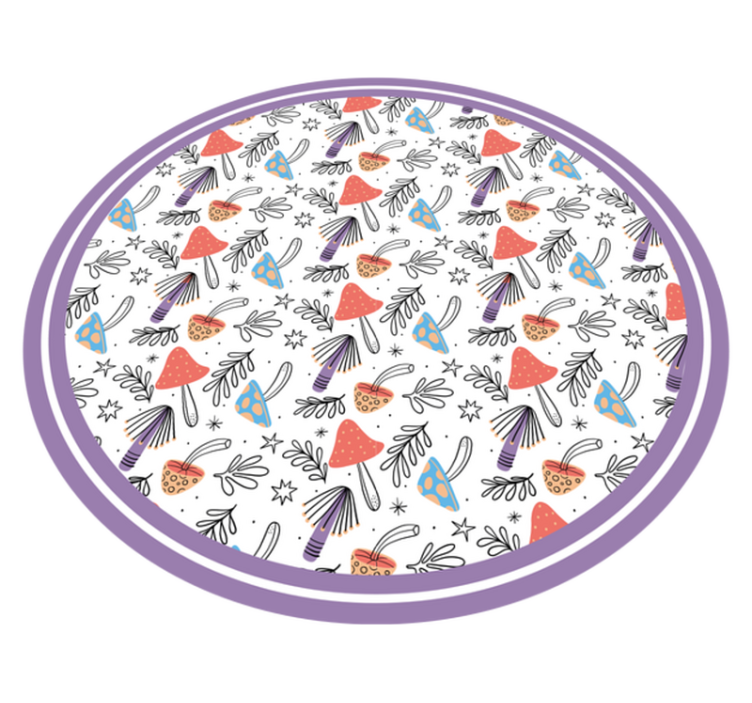 Tapis vinyle nature pousses de champignons colorés - TenStickers