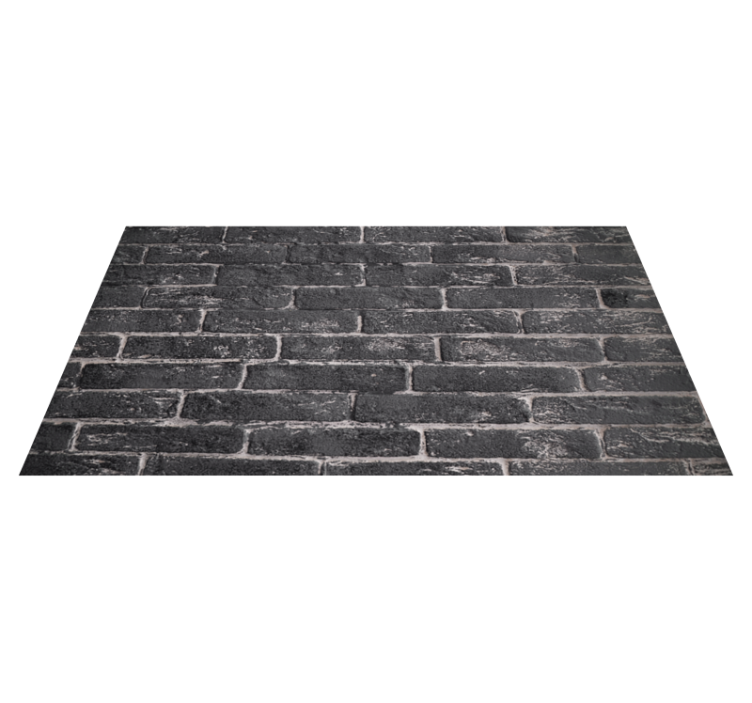 Tapis vinyle pierre brique noire chic - TenStickers