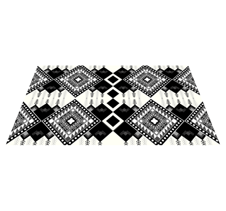 Tapis vinyle éthnique motif unicolore - TenStickers