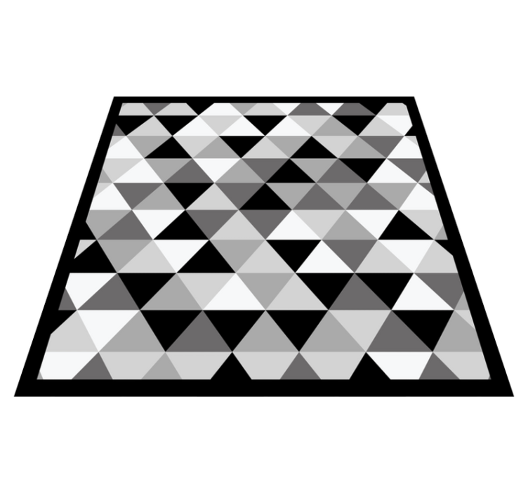 Tapis vinyle salon motif triangulaire gris - TenStickers