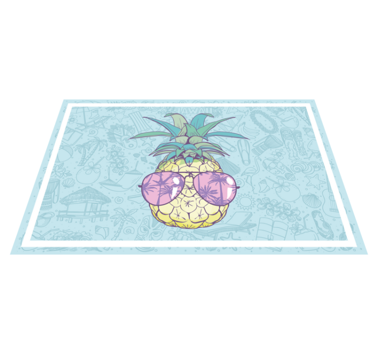 Tapis vinyle cuisine nuances d'ananas cool - TenStickers