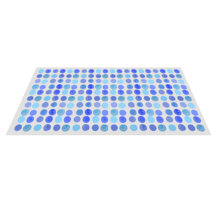 Tapis vinyle salle de bain motif à pois bleus - TenStickers