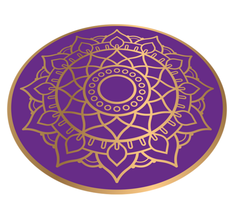 Tapis vinyle mandala motif violet et doré - TenStickers