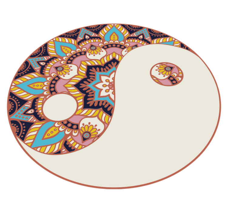 Tapis vinyle mandala motif yin yang - TenStickers