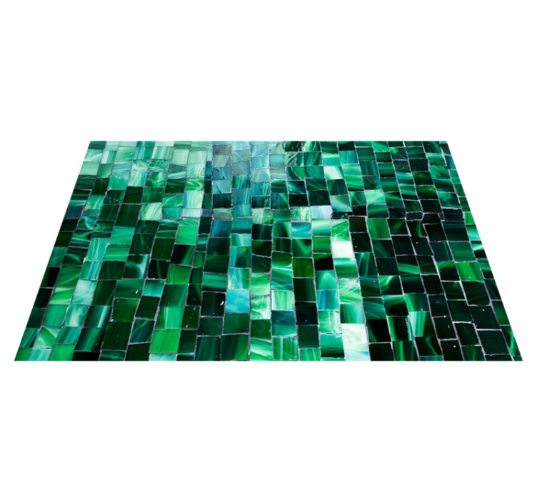 Tapis mosaique vinyle mosaïque de carreaux verts - TenStickers