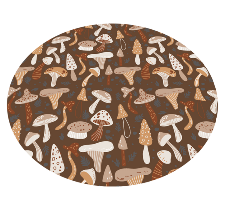 Tapis vinyle rond collection de champignons - TenStickers