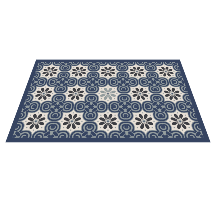 Tapis vinyle carreaux de ciment composition florale élégante - TenStickers