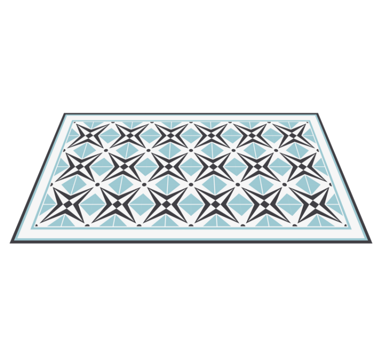 Tapis mosaique vinyle motif étoile bleu - TenStickers