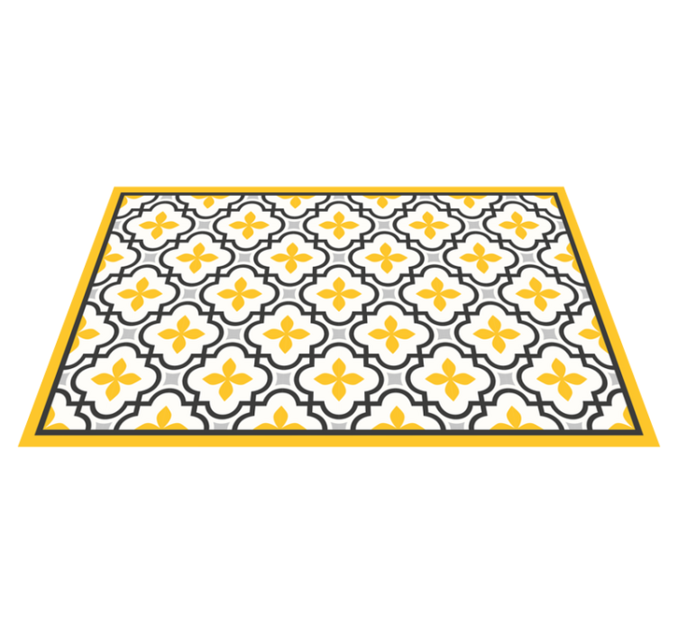 Tapis vinyle carreaux de ciment gris et jaunes - TenStickers