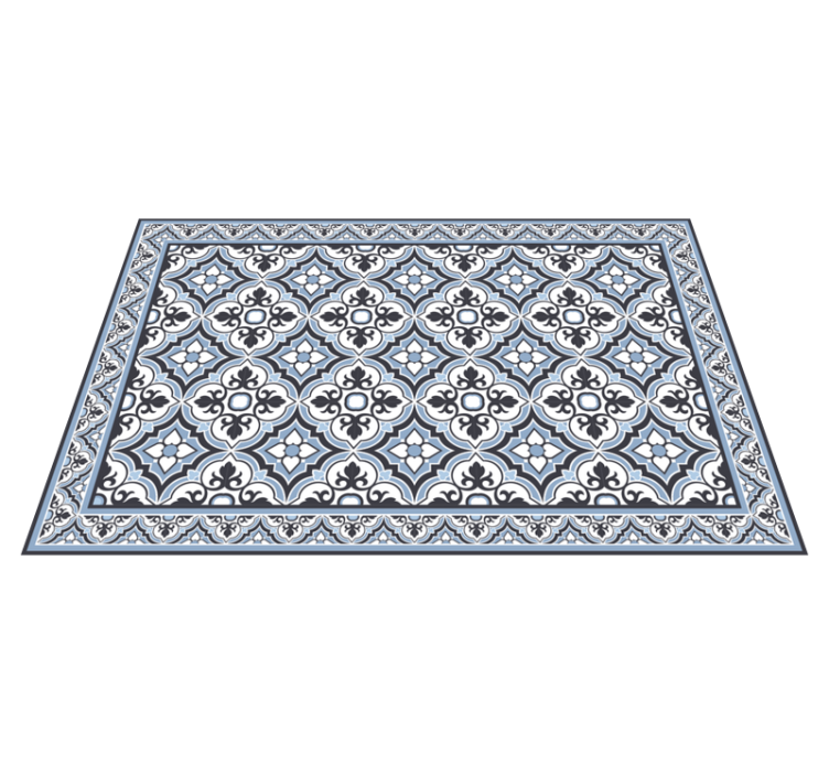 Tapis vinyle cuisine carreaux de ciment bleu clair - TenStickers