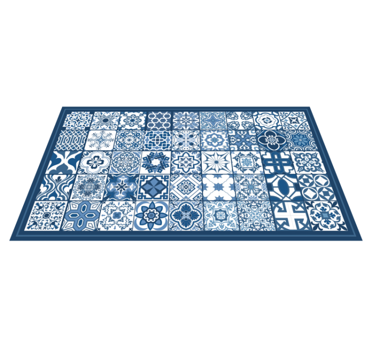 Tapis vinyle cuisine carreaux mosaïque bleu - TenStickers