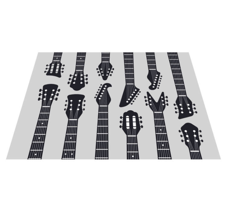 Tapis vinyle salon silhouettes de guitare - TenStickers