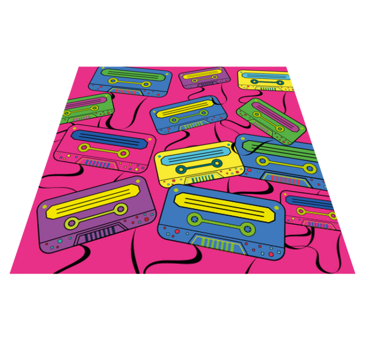 Tapis vinyle ado cassettes audio vibrantes - TenStickers
