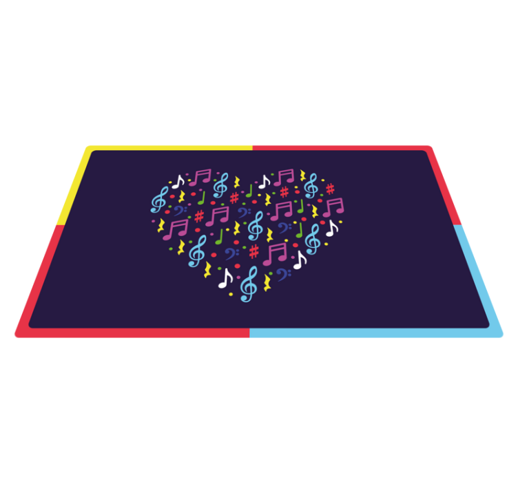 Tapis vinyle autres tapis cœur musical coloré - TenStickers