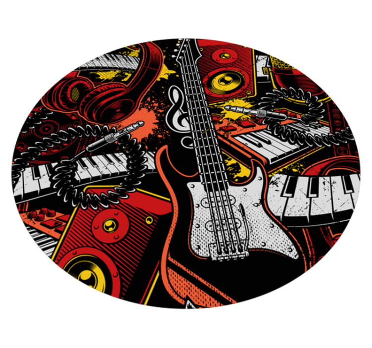 Tapis vinyle autres tapis instruments de musique en chaos - TenStickers