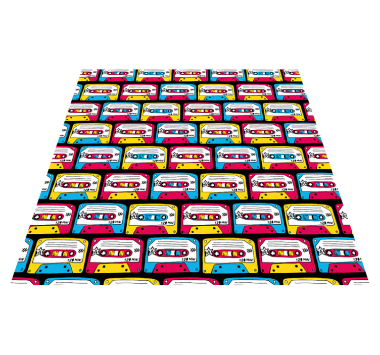 Tapis vinyle texture cassettes audio rétro - TenStickers