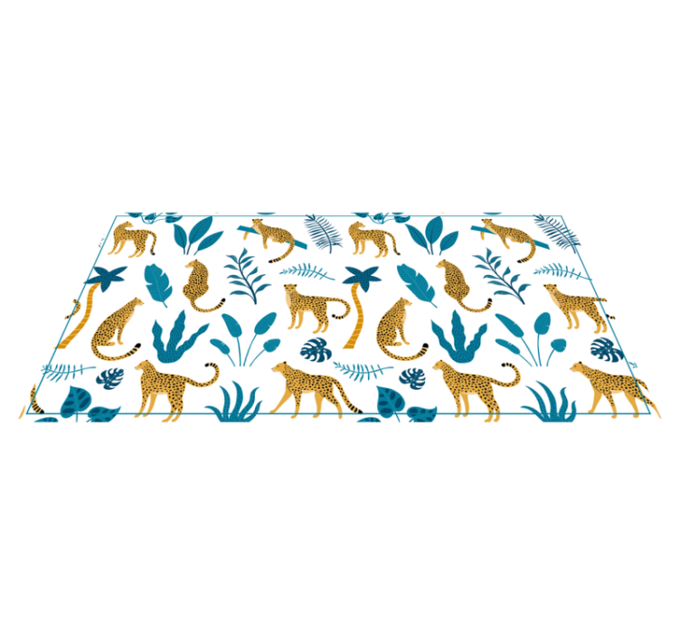 Tapis vinyle bébé motif léopard tropical - TenStickers